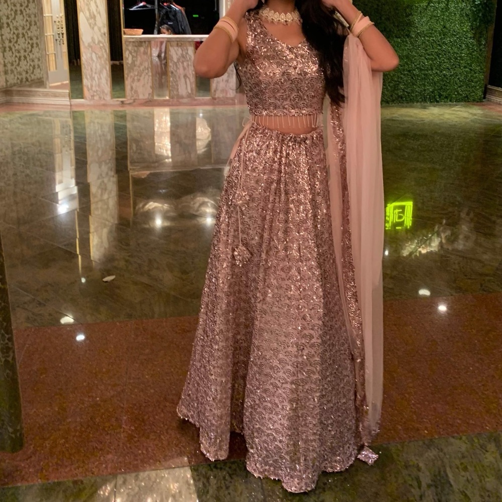 Pink Shimmer Indian Lehenga